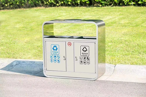 两分类不锈钢垃圾桶