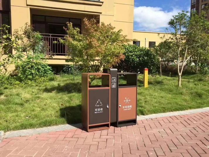 两分类不锈钢果皮箱