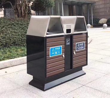两分类不锈钢果皮箱